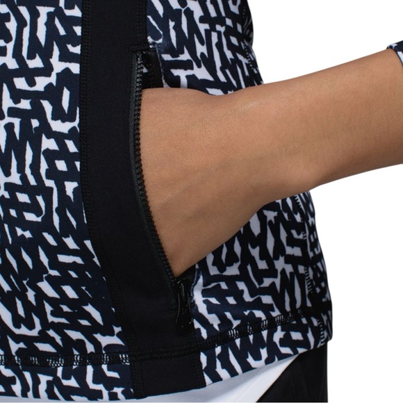 Lululemon Define Jacket w/Zip Pockets Pop Black & White Sz 10 Like New - Picture 7 of 15